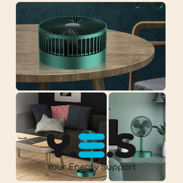 Портативний складаний міні вентилятор Telescopic Folding Fan для дому/столу, USB-зарядка