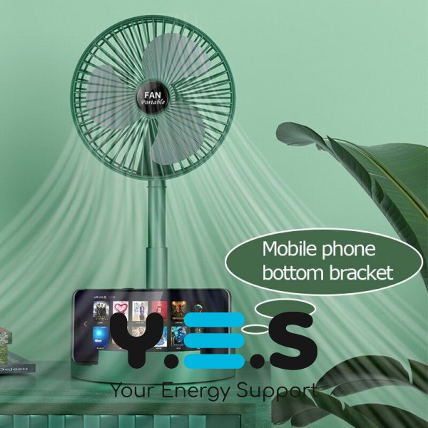 Портативний складаний міні вентилятор Telescopic Folding Fan для дому/столу, USB-зарядка