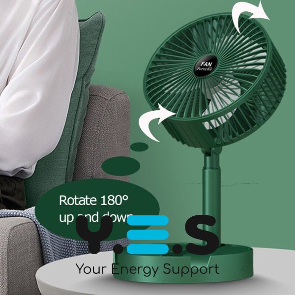 Портативний складаний міні вентилятор Telescopic Folding Fan для дому/столу, USB-зарядка
