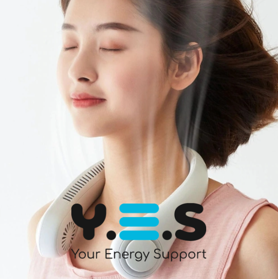 Безлопатевий портативний вентилятор-охолоджувач на шию, 3 режими обдуву для обличчя й шиї