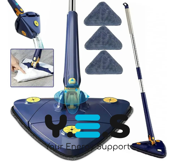 Інноваційна трикутна швабра Triangle MOP з віджимом і поворотом 360°, регульована