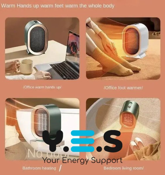 Портативний настільний обігрівач AIR HEATER 1200W — міні тепловентилятор з керамічним нагрівачем (906-219)