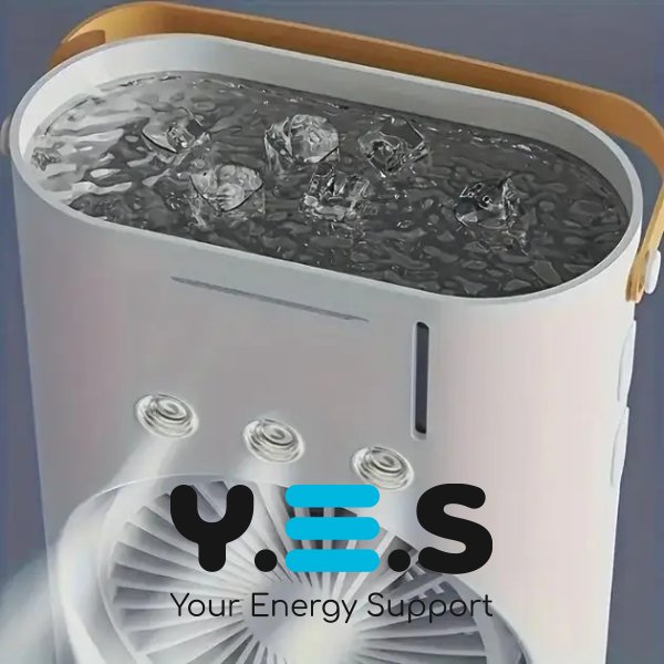 Настільний вентилятор 3-в-1: зволоження, підсвічування, акумулятор 4000 мА·год, подвійний