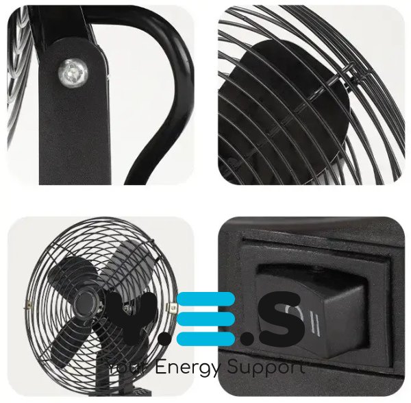 Акумуляторний вентилятор VAP-8 8″ з автоповоротом і USB-зарядкою, 2 батареї 21V