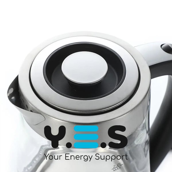 Електрочайник Hoffmans HM-2556 скляний з підсвіткою, шкалою та швидким кип’ятінням, 2000W