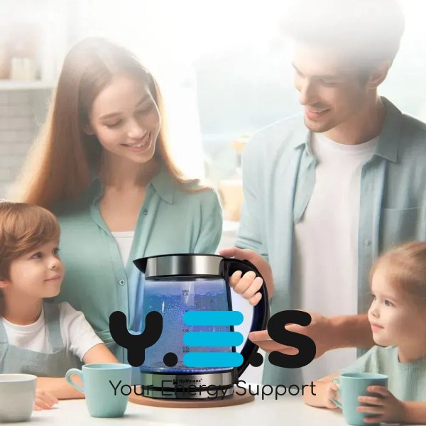 Електрочайник Hoffmans HM-2515 2,2 л скляний для чаю та кави, 1800 Вт