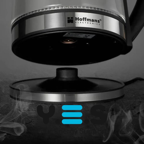 Електрочайник Hoffmans HM-2515 2,2 л скляний для чаю та кави, 1800 Вт