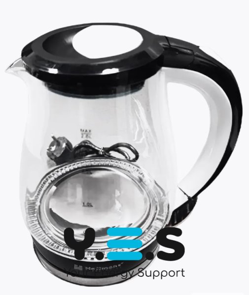 Електрочайник Hoffmans HM-2537 зі скла 2,0 л, дисковий нагрів, 2000 Вт