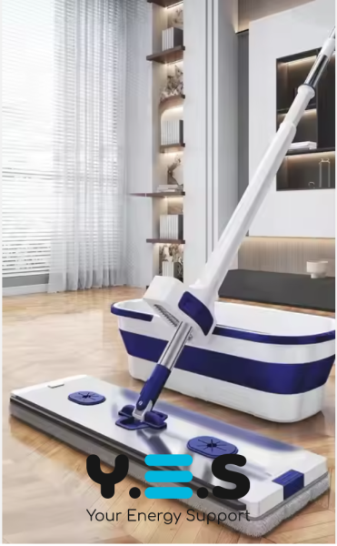 Комплект для миття підлоги 2в1: швабра з віджимом і складане відро для швидкого прибирання