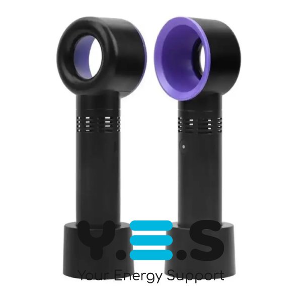 Міні безлопатевий вентилятор-фен для сушіння вій, чорний, акумулятор 2000 mAh