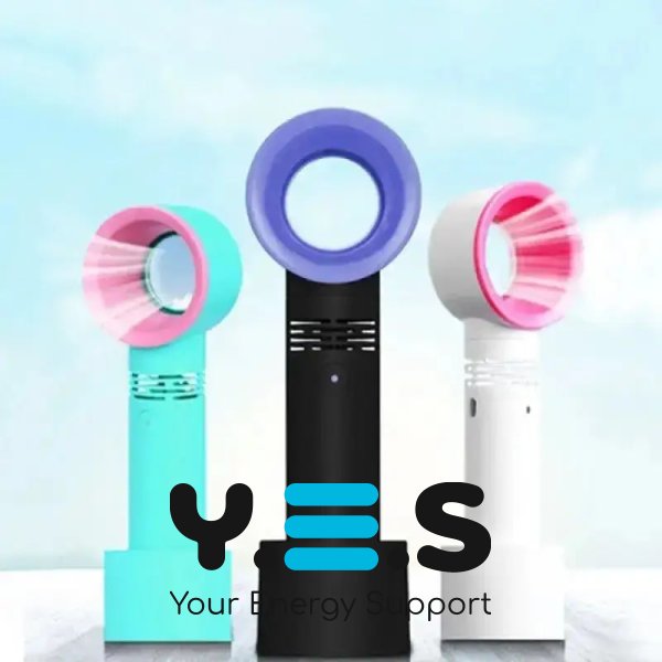 Міні безлопатевий вентилятор-фен для сушіння вій, чорний, акумулятор 2000 mAh