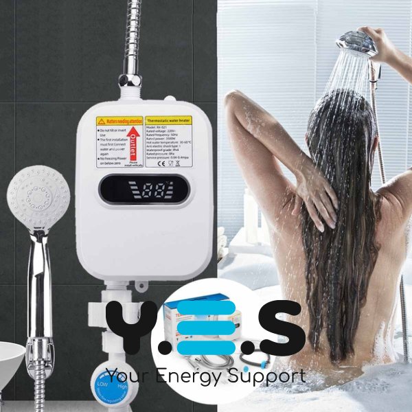 Проточний електроводонагрівач Delimano RX-021 3500W з термостатом та ЖК-екраном