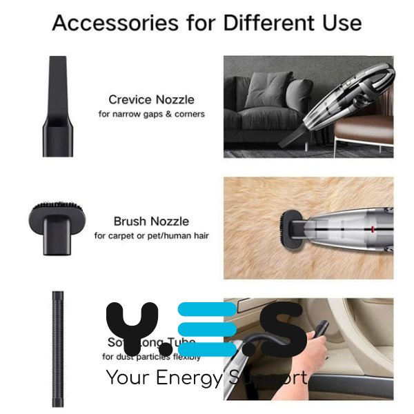 Автопилосос Vacuum Cleaner E-6 XL-830 — ручний, з насадками для авто та дому