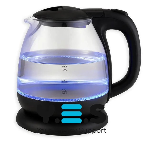 Скляний електрочайник MS-7910 1 л з LED-підсвіткою, 1650 Вт