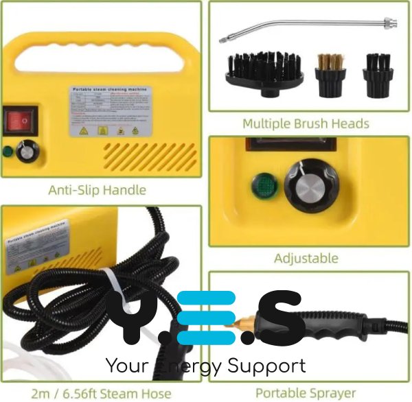 Портативний пароочисник для дому 1500 Вт + мийка високого тиску для меблів і поверхонь