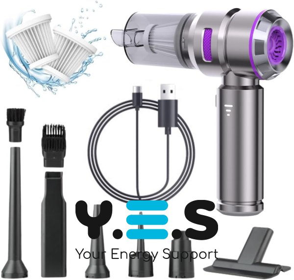 Міні бездротовий автопилосос HL-121, 9 насадок, 2000 мА·год, 100 Вт, 8000 об/хв