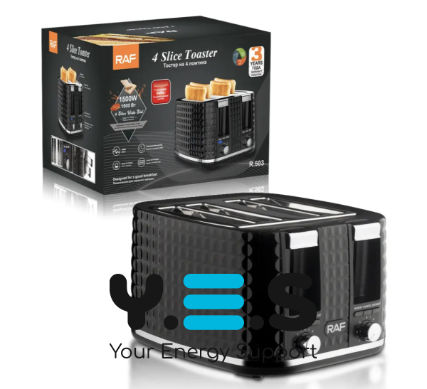 Тостер R-503 на 4 скибочки (1500 Вт), 6 рівнів підсмажування, автоматичний електричний