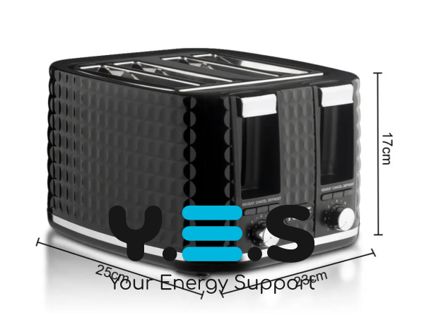 Тостер R-503 на 4 скибочки (1500 Вт), 6 рівнів підсмажування, автоматичний електричний
