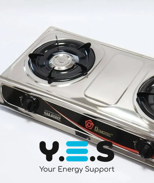 Настільна газова плита MS 6606 на 2 конфорки, нержавіюча сталь