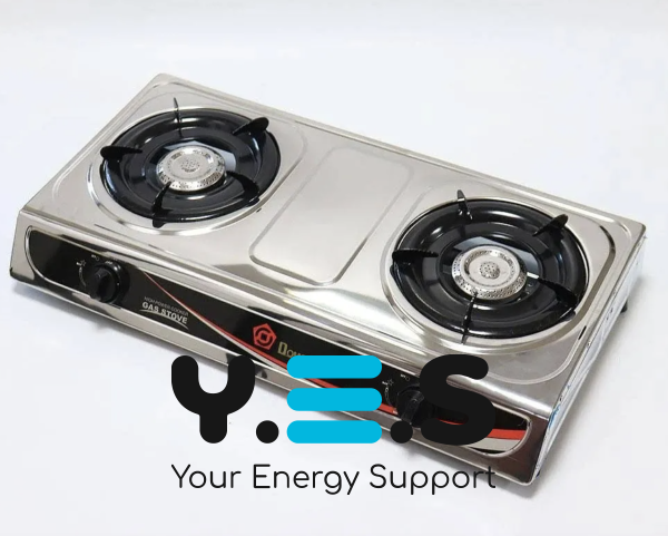 Настільна газова плита MS 6606 на 2 конфорки, нержавіюча сталь