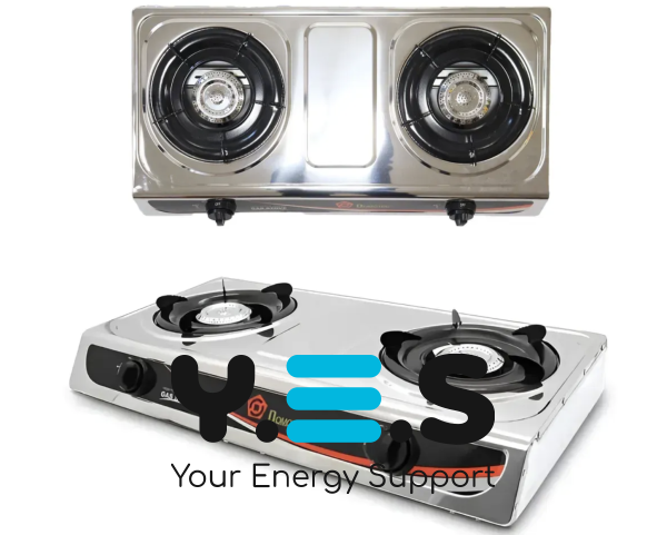 Настільна газова плита MS 6606 на 2 конфорки, нержавіюча сталь