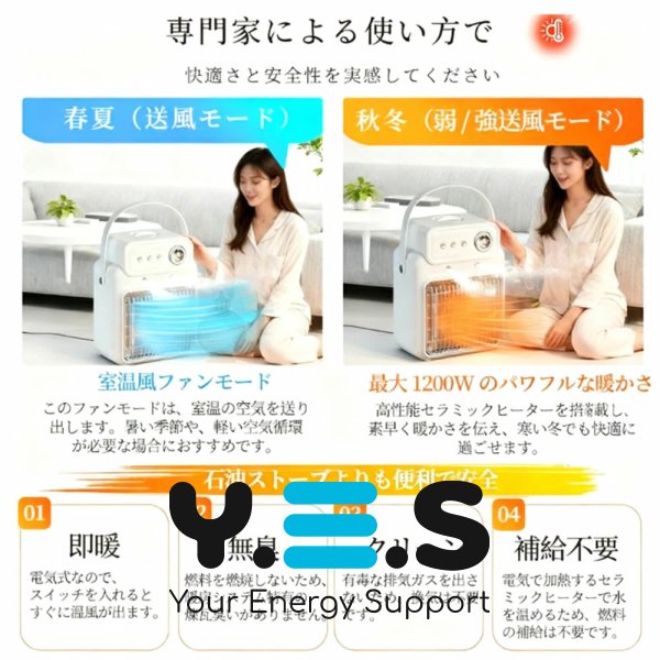 Електрообігрівач 2в1 для дому 1200 Вт: міні + зволожувач і таймер