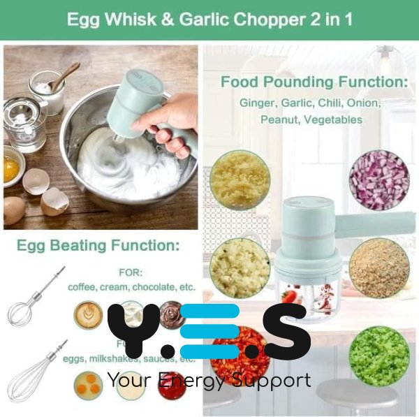 Портативний бездротовий міні-міксер 3-в-1 на акумуляторі (електричний)