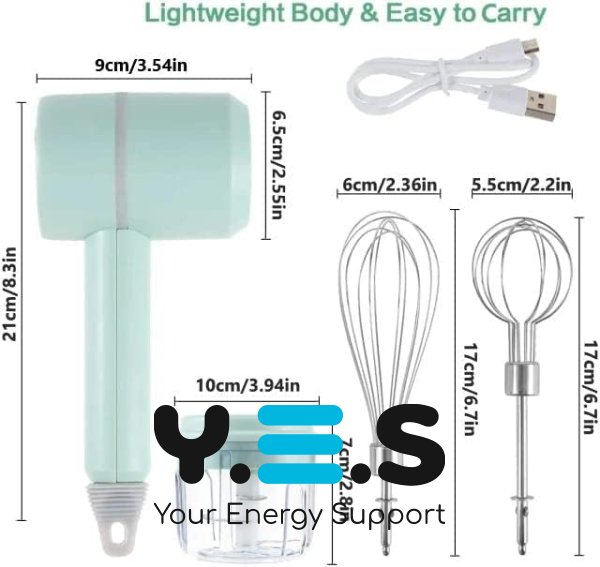 Портативний бездротовий міні-міксер 3-в-1 на акумуляторі (електричний)