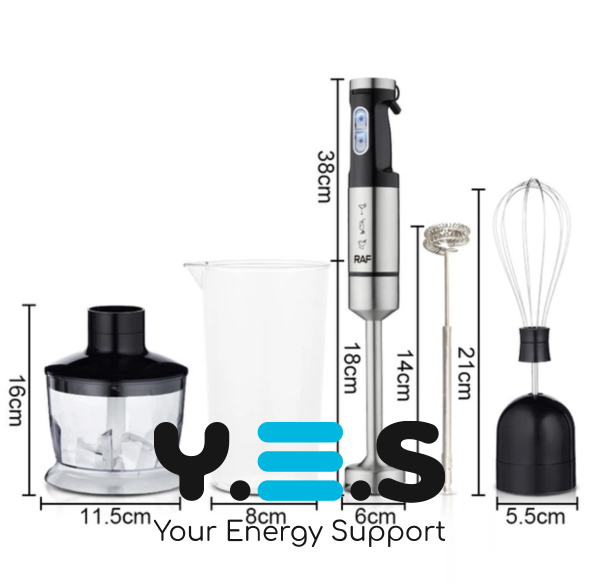 Блендер RAF R.363 5-в-1 з нержавіючої сталі для дому, універсальний, 900W