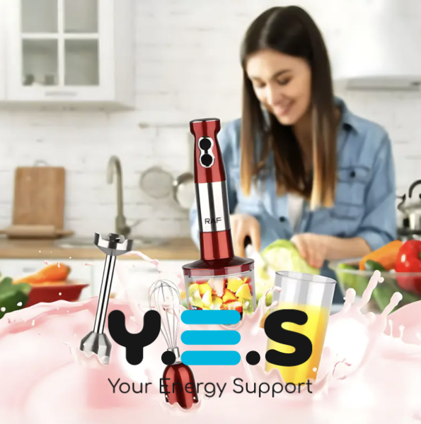 Занурювальний блендер RAF R-296 4-в-1, 1000 Вт, для дому та кухні