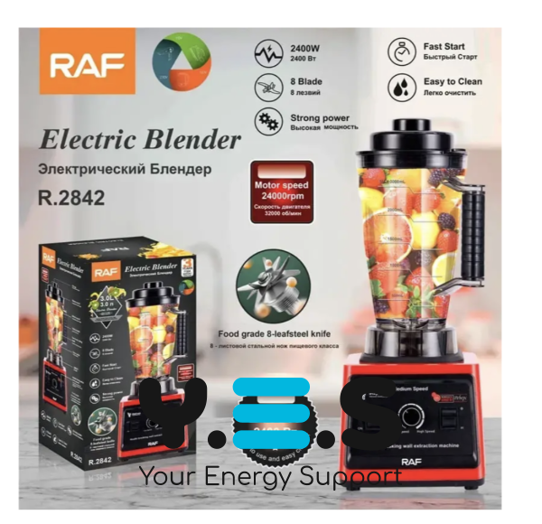 Стаціонарний блендер RAF R-2842 2400 Вт для дому, багатофункціональний подрібнювач