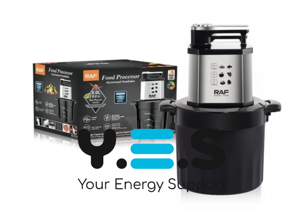 Кухонний комбайн RAF R.7731 з нерж. сталі, чаша 8 л, подрібнювач