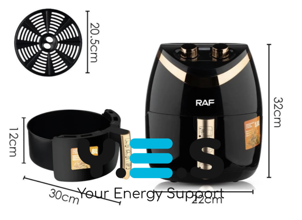 Аерофритюрниця RAF R.5232B 5,8 л — фритюрниця без олії для смачної та корисної їжі