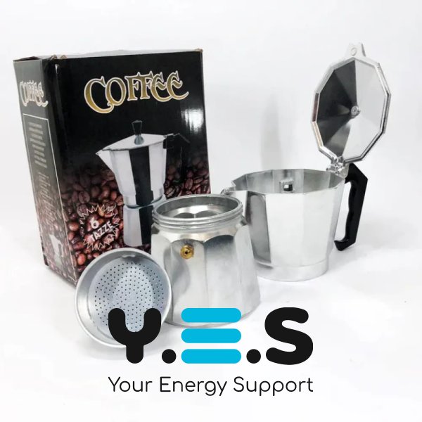 Гейзерна кавоварка UNIQUE UN-1912 270 мл (6 чашок), алюміній, бакелітова ручка, для меленої кави