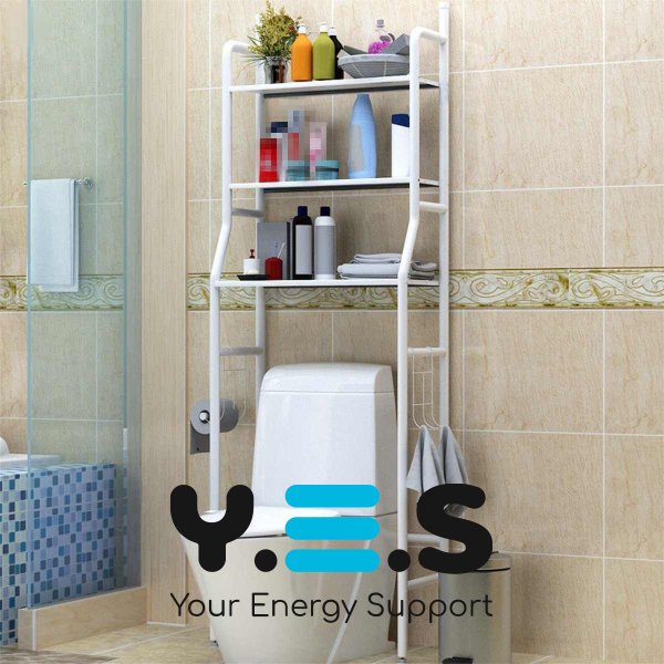 Підлоговий стелаж‑полиця над унітазом для ванної — органайзер для зберігання туалетного приладдя