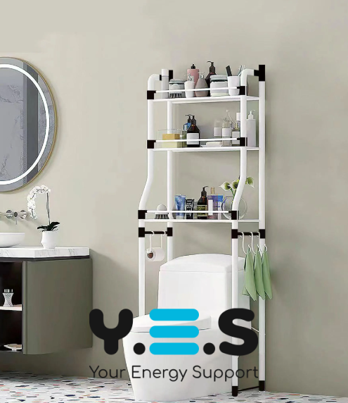 Підлоговий стелаж‑полиця над унітазом для ванної — органайзер для зберігання туалетного приладдя