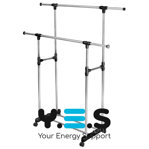 Телескопічна подвійна стійка-вішалка для одягу й взуття Double Pole, 160×80×42 см