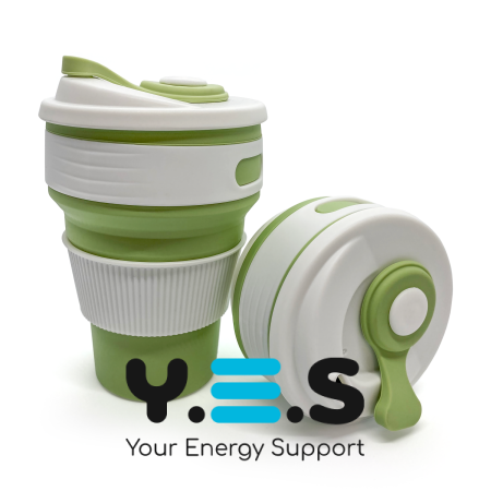 Складана силіконова термочашка-кухоль для кави, чаю та напоїв, 350 мл