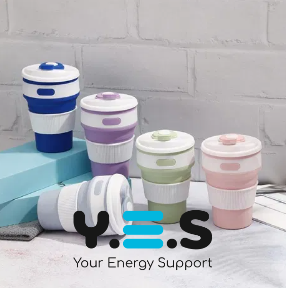 Складана силіконова термочашка-кухоль для кави, чаю та напоїв, 350 мл