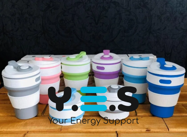 Складана силіконова термочашка-кухоль для кави, чаю та напоїв, 350 мл