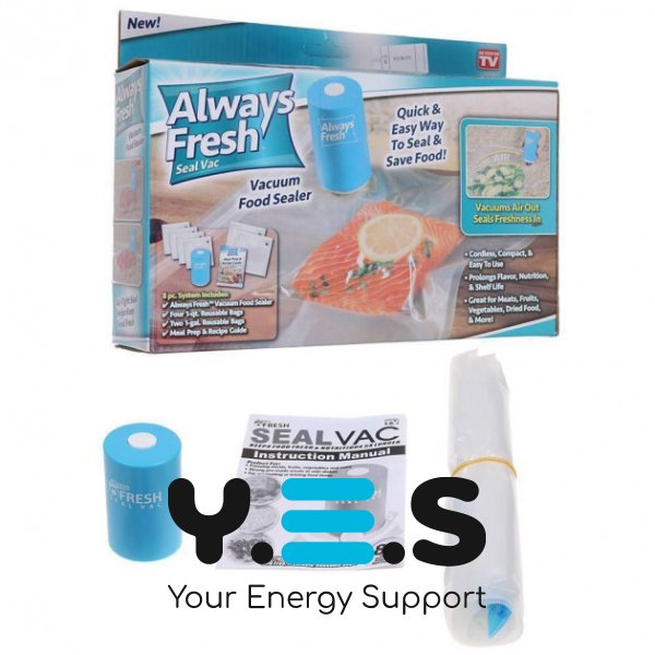Побутовий міні вакууматор Always Fresh Vacuum Sealer для вакуумного пакування їжі