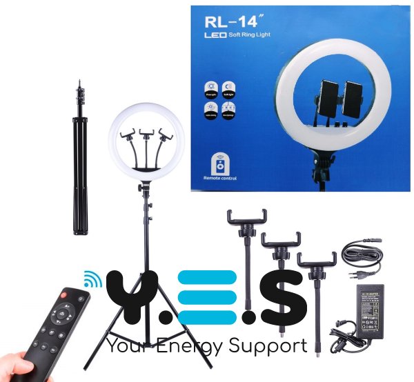 Кільцева LED-лампа для селфі 36 см RL-14 з пультом і сумкою
