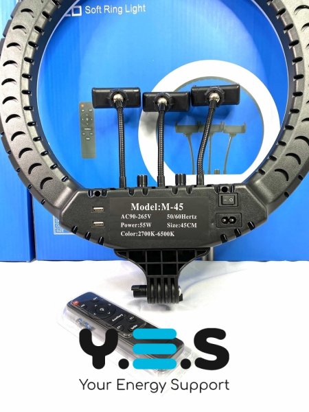 Кільцева LED-лампа RL-18 M45 45 см для селфі, пульт ДК + сумка в комплекті