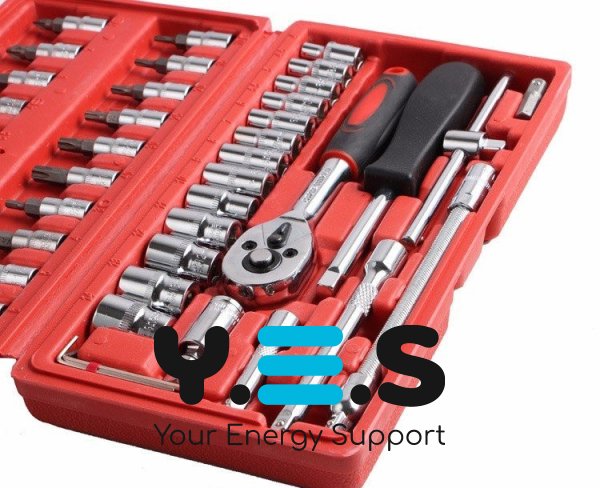 Набір автоінструментів і ключів професійний, 46 предметів