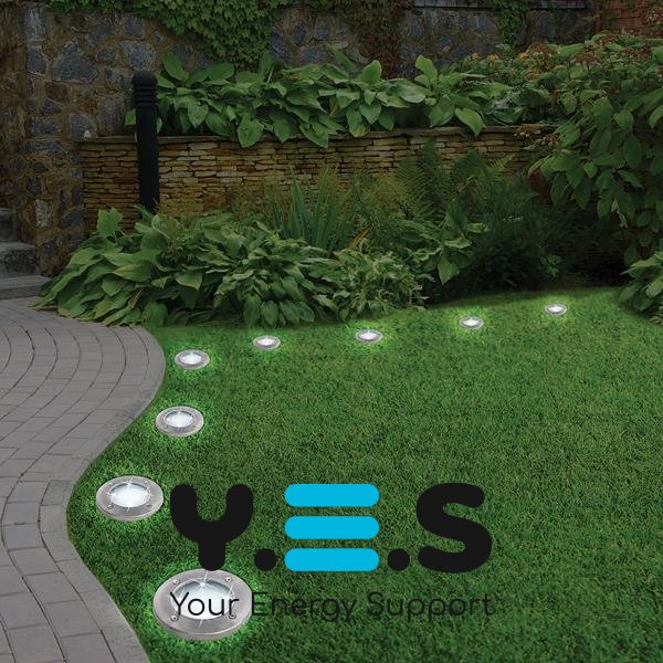 Комплект садових сонячних світильників Solar Disk Lights 4 шт, вуличні ліхтарі з датчиком світла