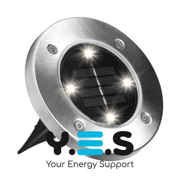 Комплект садових сонячних світильників Solar Disk Lights 4 шт, вуличні ліхтарі з датчиком світла