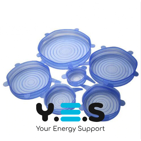 Універсальні силіконові кришки Super Stretch, набір 6 шт для посуду та ємностей