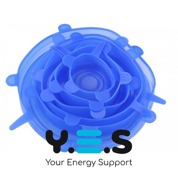 Універсальні силіконові кришки Super Stretch, набір 6 шт для посуду та ємностей