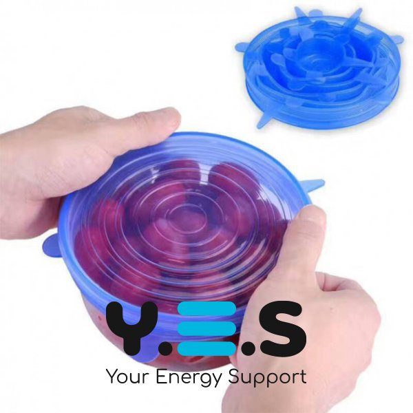 Універсальні силіконові кришки Super Stretch, набір 6 шт для посуду та ємностей