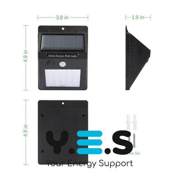 Світильник 20 LED Solar із датчиком руху на сонячній батареї